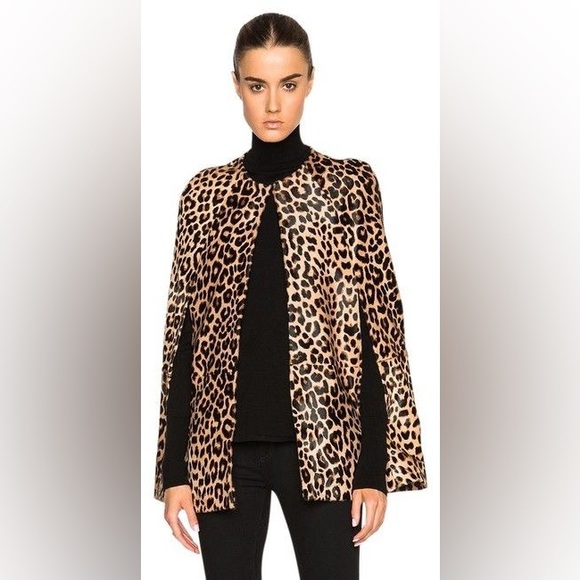 IN SEASON! Terry Lewis Fabulous Faux Fur Leopard Cape Caplet Fall Winter Snow - Picture 6 of 6